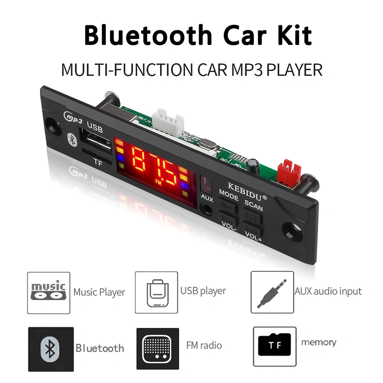 Modulo audio Bluetooth per auto con alimentazione 12V