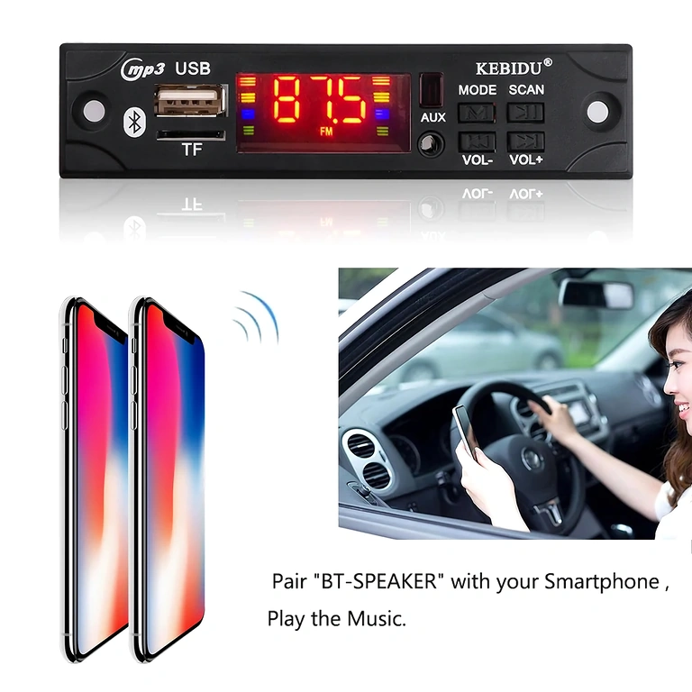 Player MP3 auto con slot SD, USB, radio FM e telecomando