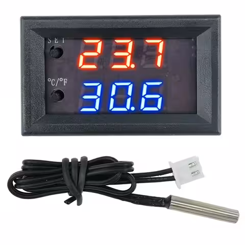 Termostato Digitale con Sonda e Relè 12V – Controllo Temperatura per Incubatrice, Uova, Schiusa, Acquario