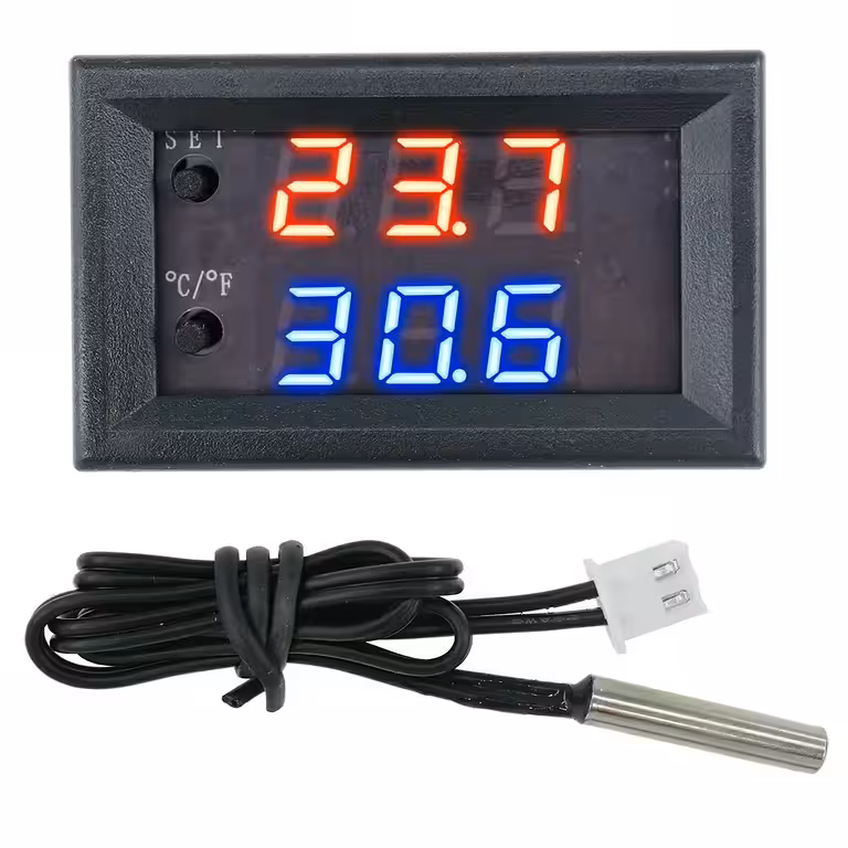 Termostato Digitale con Sonda e Relè 12V – Controllo Temperatura per Incubatrice, Uova, Schiusa, Acquario