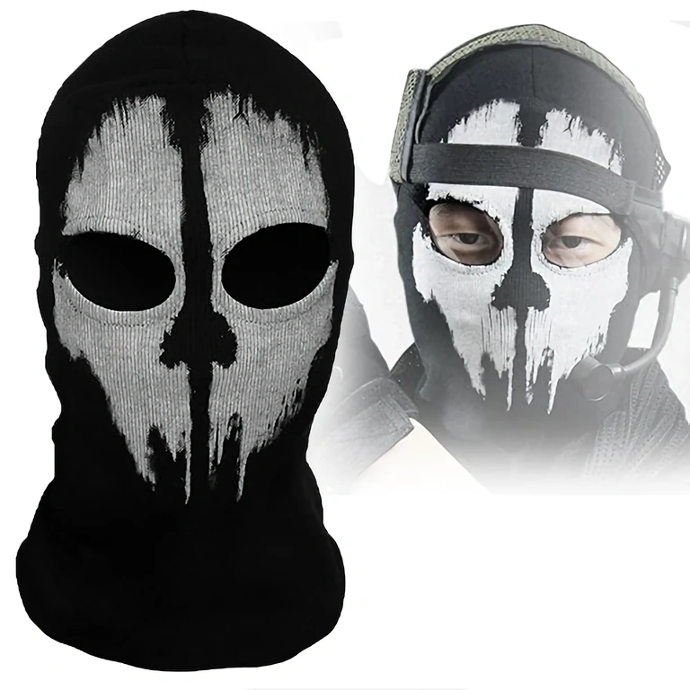 Maschera mimetica Call of Duty Ghosts Maschera camouflage Call of Duty Ghosts, comoda e flessibile, protezione viso e collo