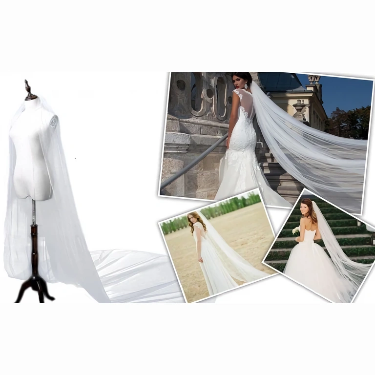 Velo sposa stile principessa Velo bianco lungo che aggiunge eleganza e mistero alla sposa