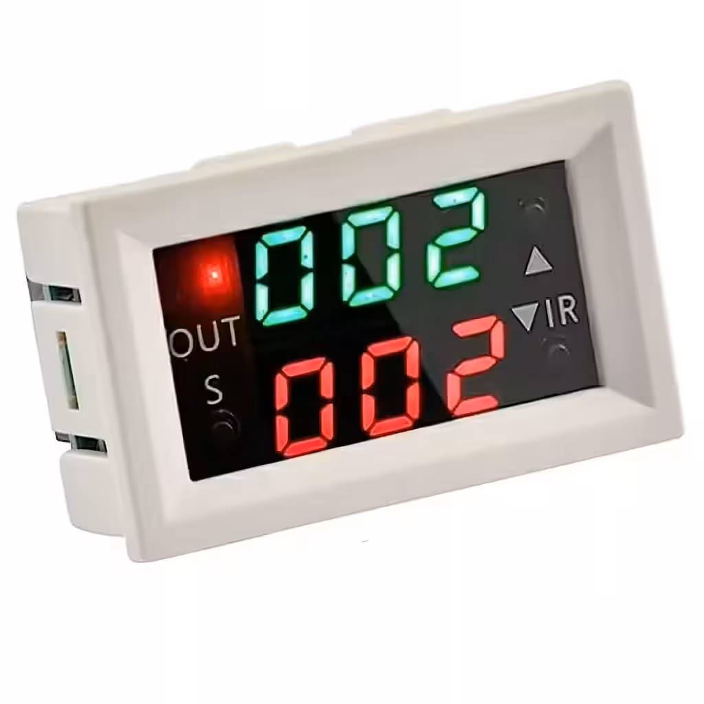 Modulo Temporizzatore Relè Programmabile 12V con Display Digitale – Timer Regolabile con Ritardo, Ciclo e Doppio Tempo