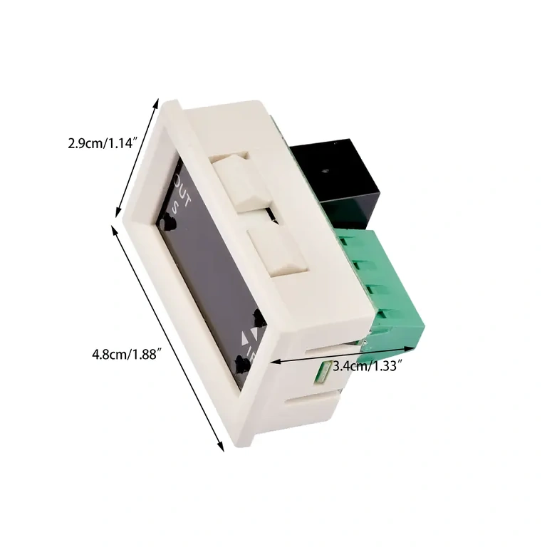 Dimensioni modulo timer relè 12V Dimensioni esatte modulo timer con display LED