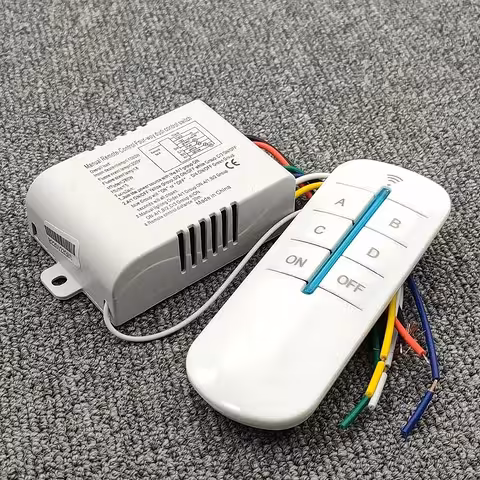 Interruttore Luce con Telecomando 4 Canali 220V – Ricevitore per Automazioni Lampadari e Lampade