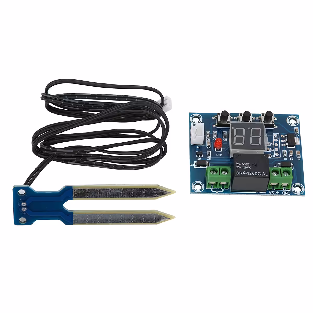 Controller con display LED per misurare umidità in giardino o vaso