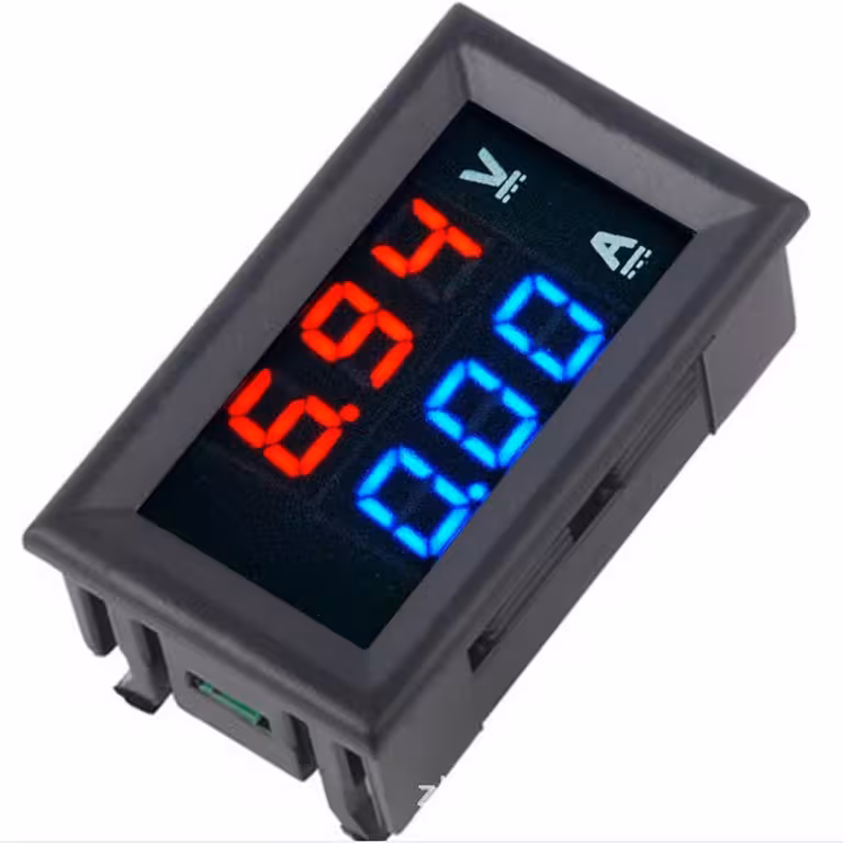 Volt-Amperometro da Pannello Digitale 0–100V 0–10A – Voltmetro e Amperometro LED Rosso-Blu