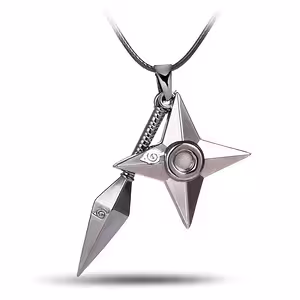 Collana Cosplay Naruto Uzumaki con Kunai e Shuriken – Accessorio Anime