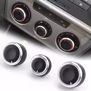 Set 3 Manopole Climatizzatore AC Cruscotto VW Golf 5 6 Passat B6 B7 Skoda Octavia 2 – Alluminio