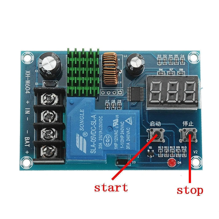 Modulo intelligente arresto carica batteria Controller con regolazione manuale per tensione di start/stop carica
