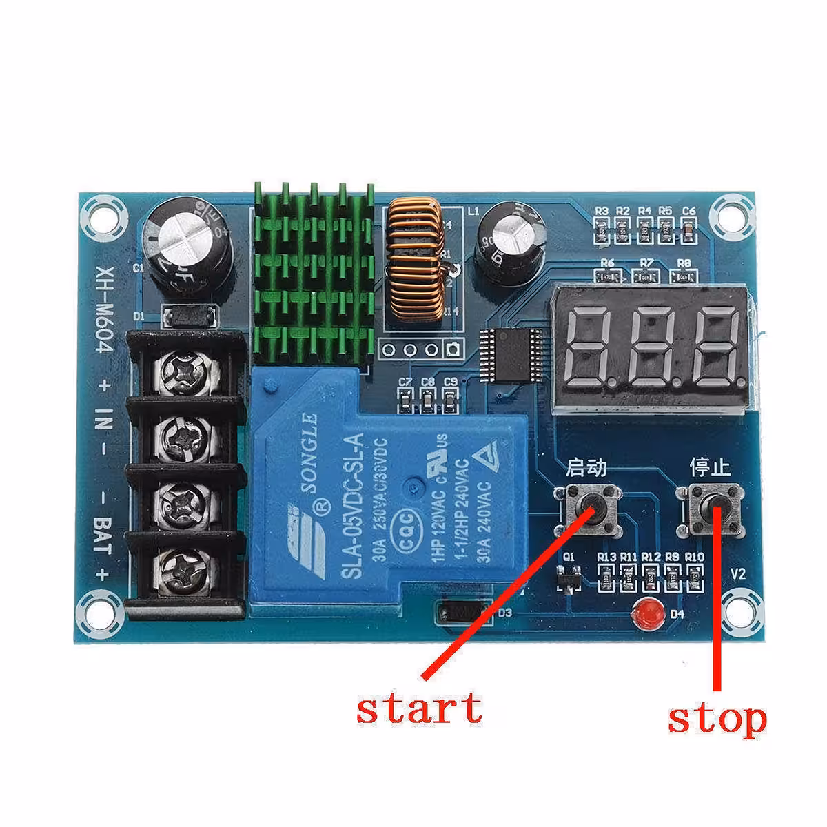 Controller con regolazione manuale per tensione di start/stop carica