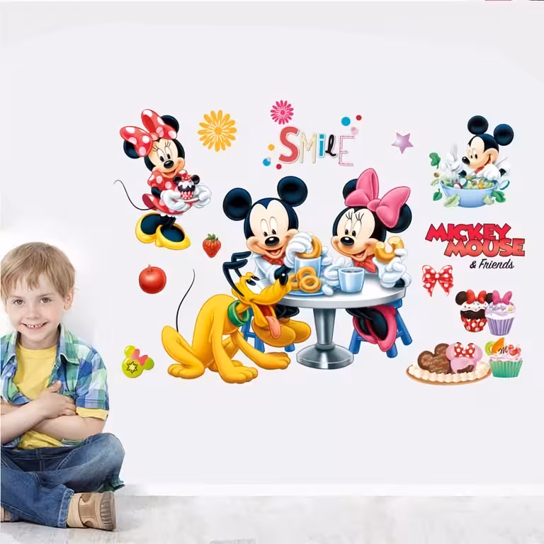 Sticker murale Mickey Mouse adesivo decorativo per cameretta bambini o neonati