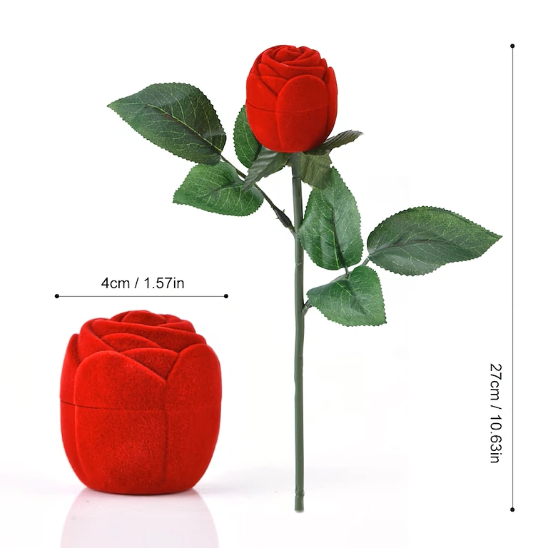 Scatola per fidanzamento – design rosa vellutata