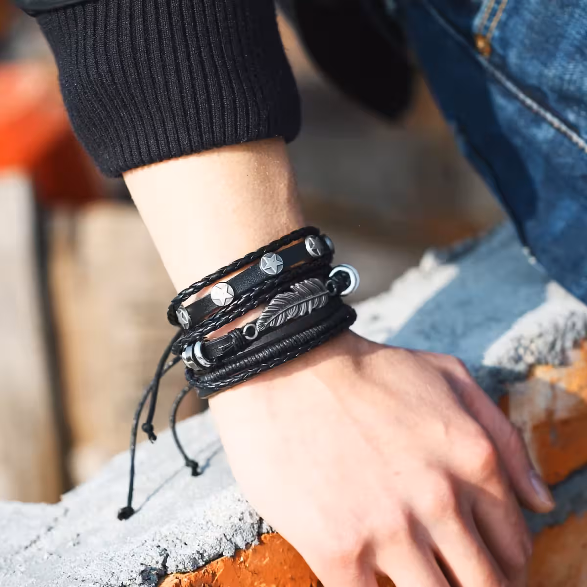 Braccialetti regolabili per uomo – pelle morbida e confortevole