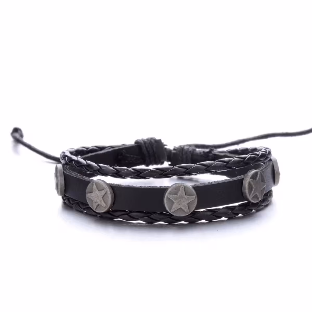 Accessori fatti a mano per uomini – set bracciali casual in pelle