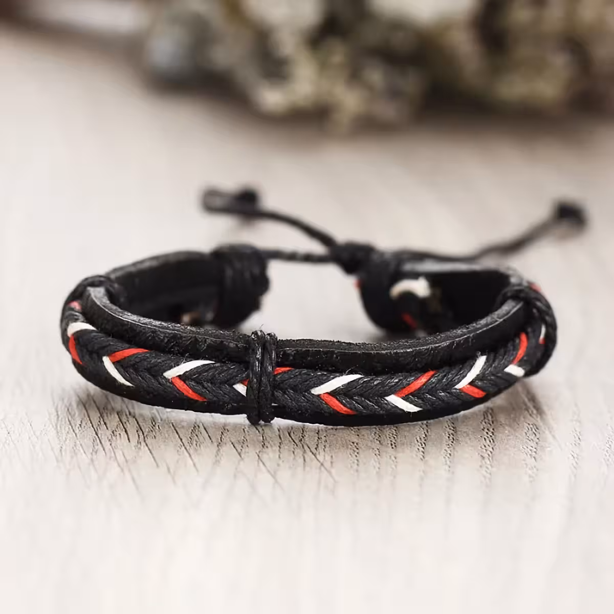 Accessori di lusso per uomo – set di braccialetti in pelle naturale