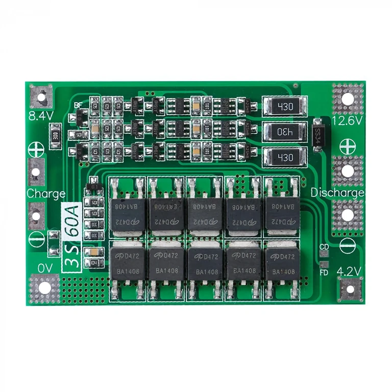 Scheda elettronica con BMS per protezione e bilanciamento batterie