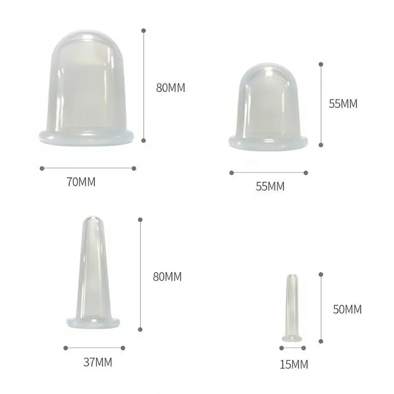 Set 4 coppette in silicone per corpo e viso 4 ventose in silicone di diverse dimensioni per utilizzo versatile