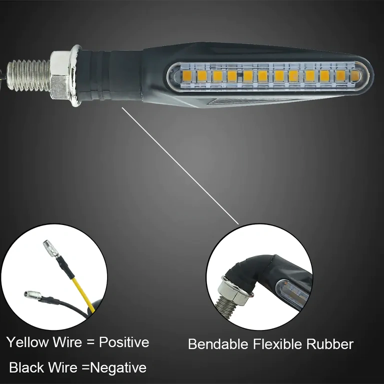 Luce direzione LED gialla per motociclette e scooter