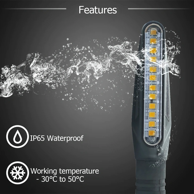 Segnalazione LED con effetto dinamico e design moderno per moto