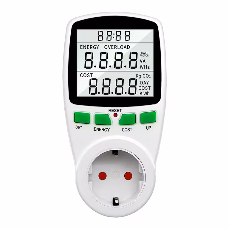 Wattmetro Digitale Professionale per Misurazione Consumo Energetico alla Presa