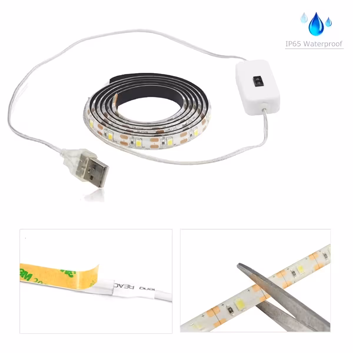 Striscia LED flessibile 2835 SMD con sensore e connettore USB
