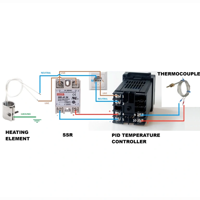 Schema montaggio controller REX C100 Schema di collegamento per il controller di temperatura REX C100