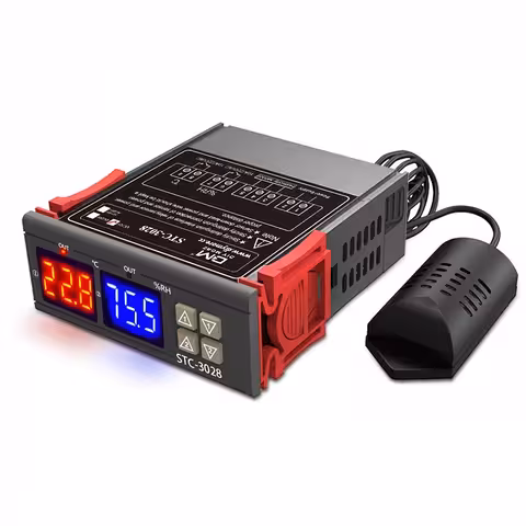 Controller Termostato Igrostato Digitale STC-3028 220V con Sensore Umidità