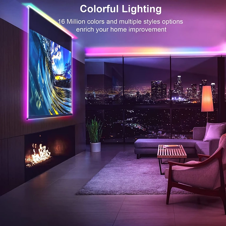 Striscia LED RGB con telecomando e bluetooth Striscia luminosa con 300 LED RGB, telecomando e connettività bluetooth