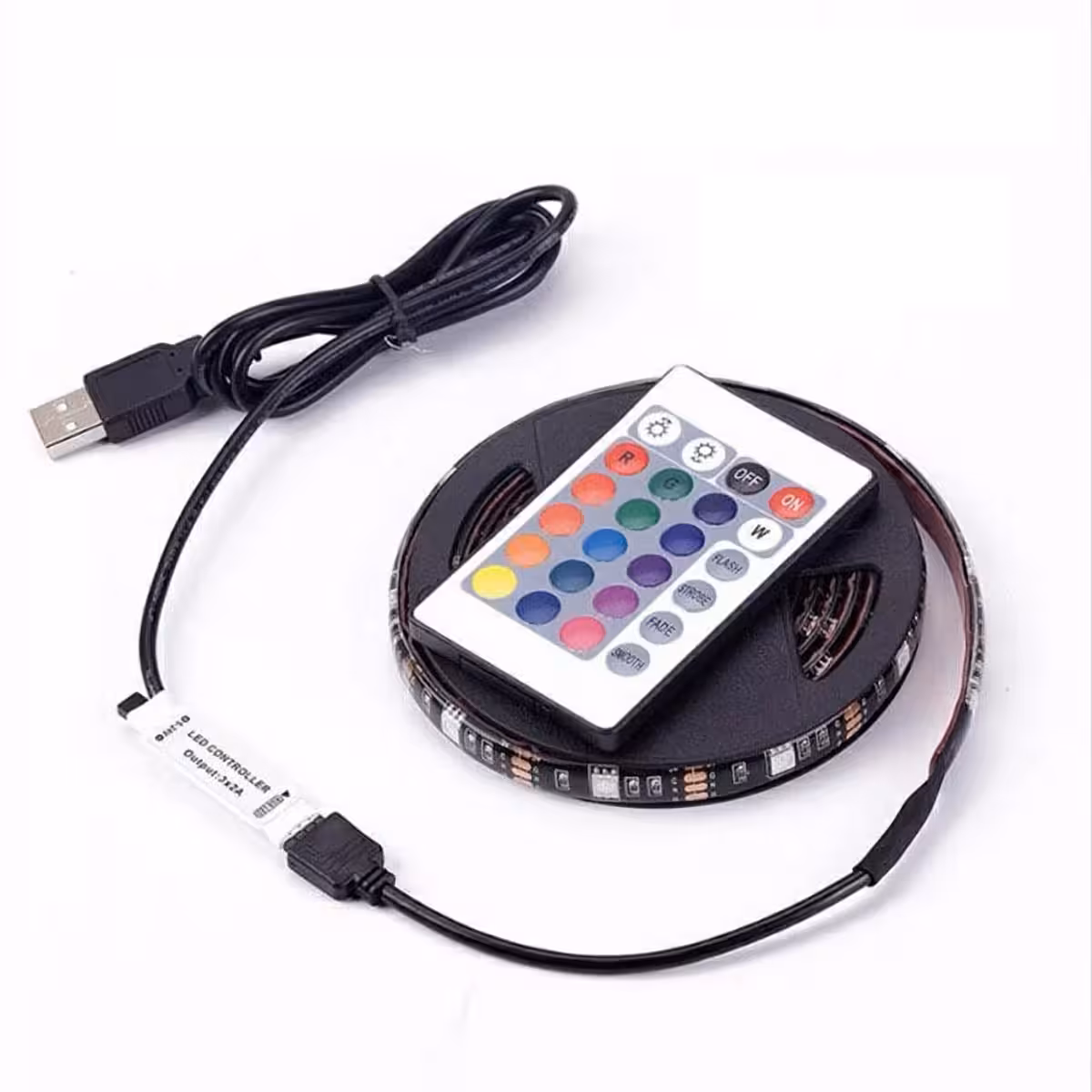 Striscia LED RGB 10 metri con controllo bluetooth, telecomando e sensore musicale