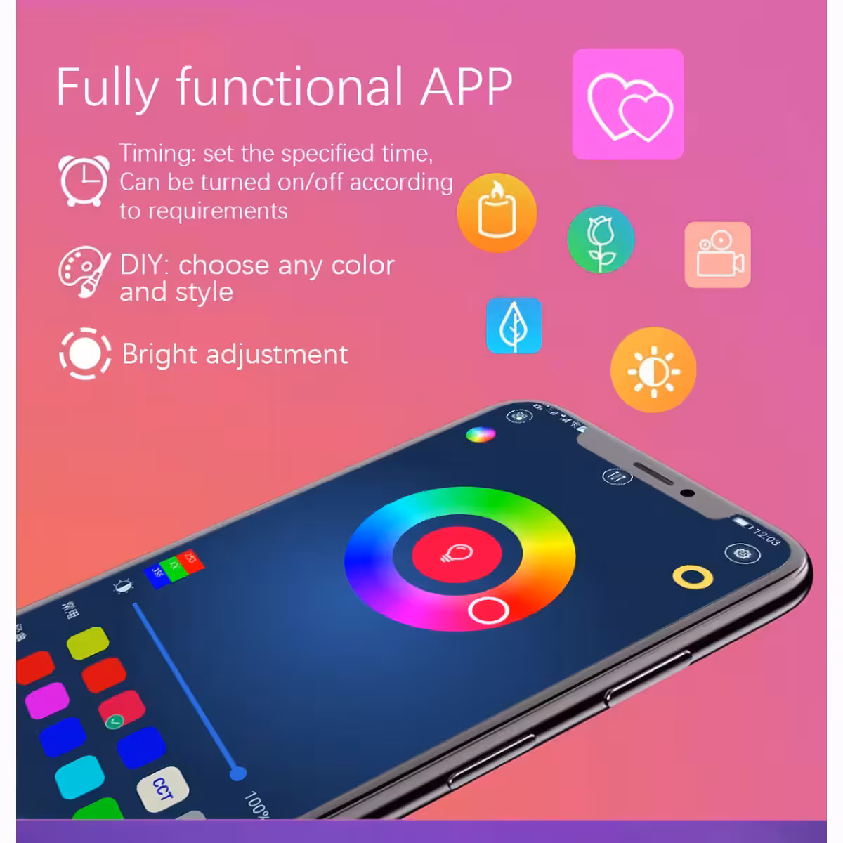 Striscia LED per TV, decorazione o scrivania, reagisce a suoni e musica