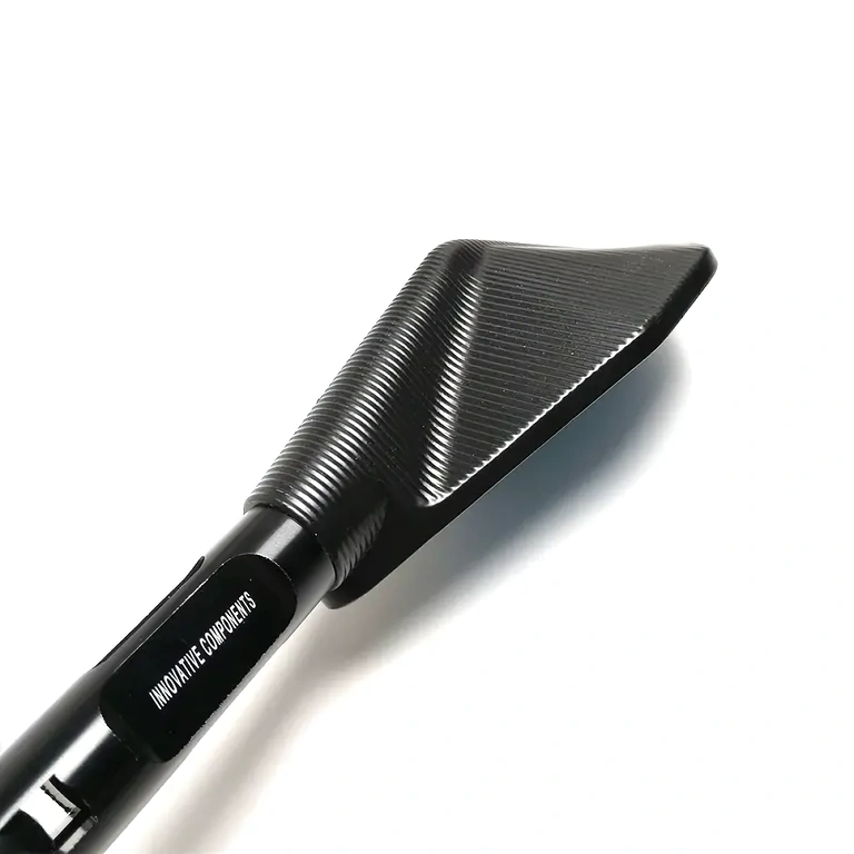 Specchi neri sport per manubrio moto, alluminio con vetro panoramico