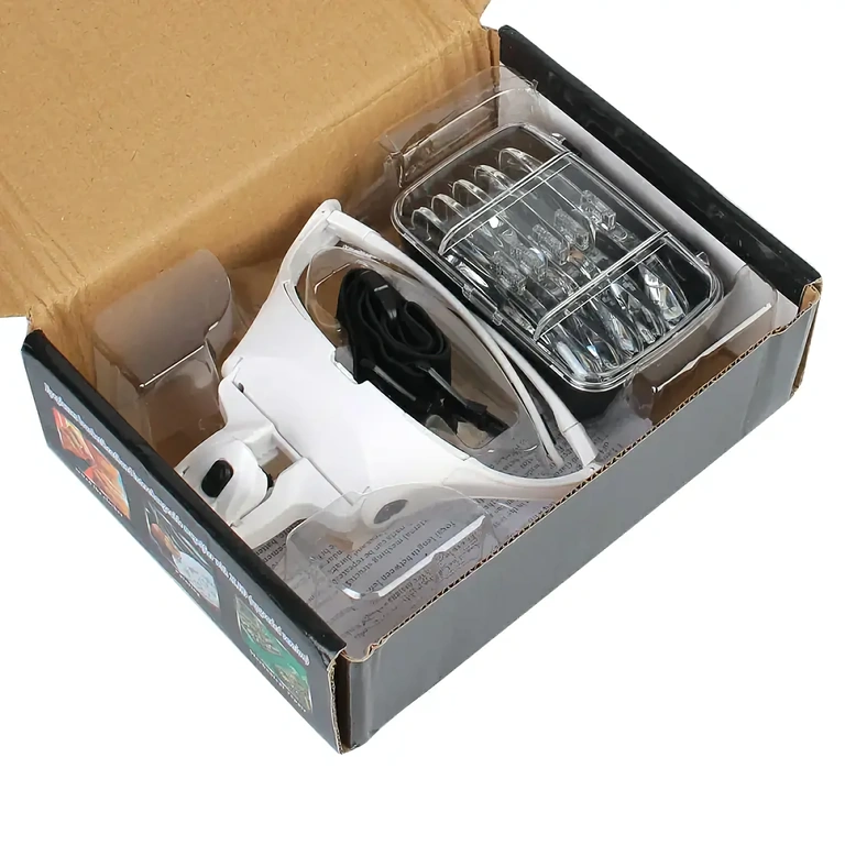 Occhiali con LED per lavori artigianali, pittura, modellismo, sartoria