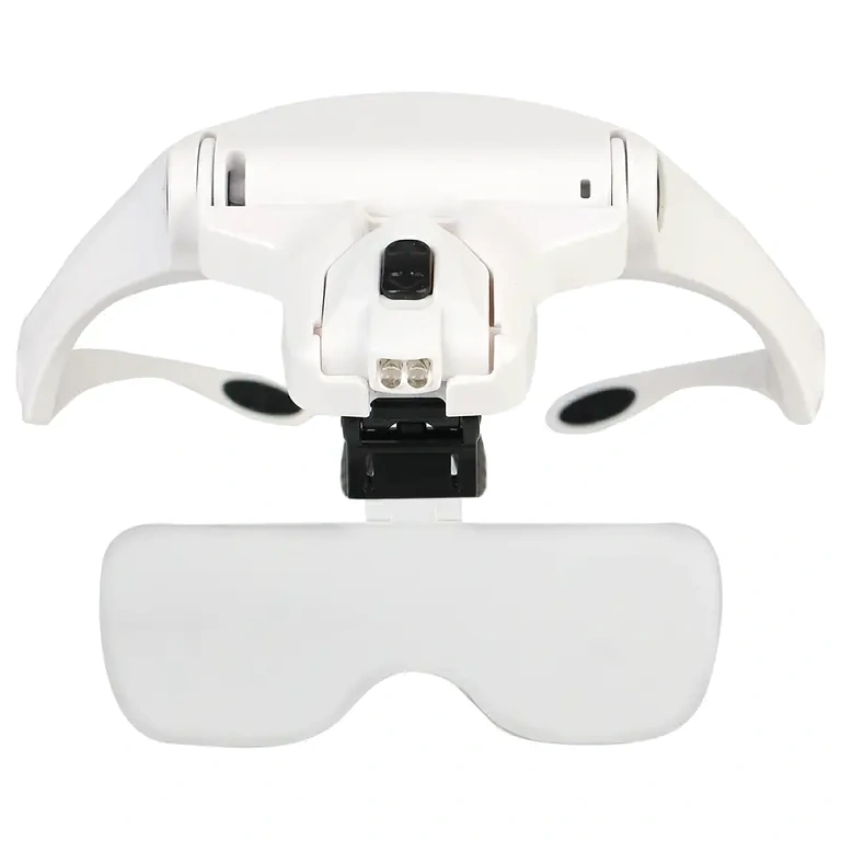 Occhiali con lente per esaminare e saldare componenti elettronici