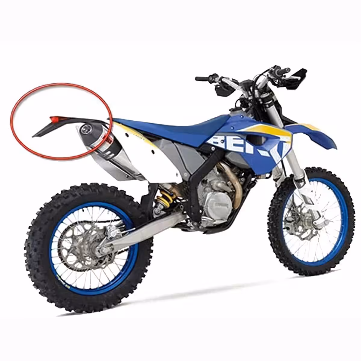 Parafango posteriore con luce integrata per moto off-road