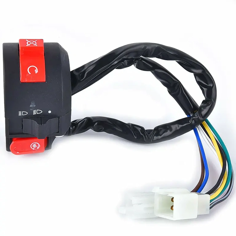 Interruttore luci lato sinistro ATV Interruttore sinistro ATV con funzioni luci, anabbaglianti/abbaglianti e shock manuale