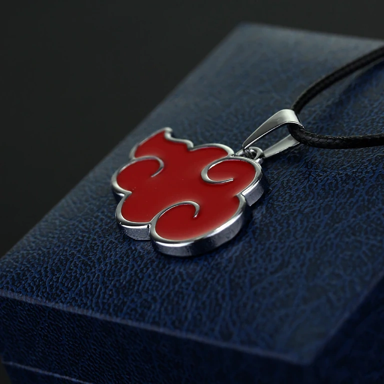 Ciondolo Akatsuki – simbolo rosso iconico Accessorio Naruto – collana con simbolo Nuvola Rossa