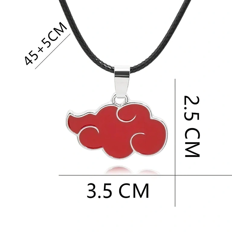 Gioiello anime con simbolo Akatsuki – Nuvola Rossa Collana tematica Naruto – accessori cosplay per fan