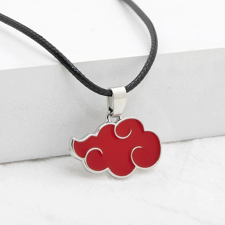 Collana con ciondolo metallico Naruto Nuvola Rossa Collana in metallo – cosplay Akatsuki per fan anime