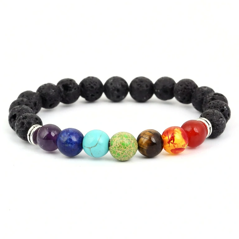 Bracciale spirituale yoga con pietre semipreziose naturali e occhio di tigre