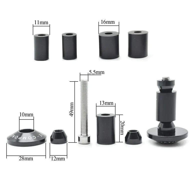 Tappi manubrio con 3 misure di guarnizioni per fissaggio preciso