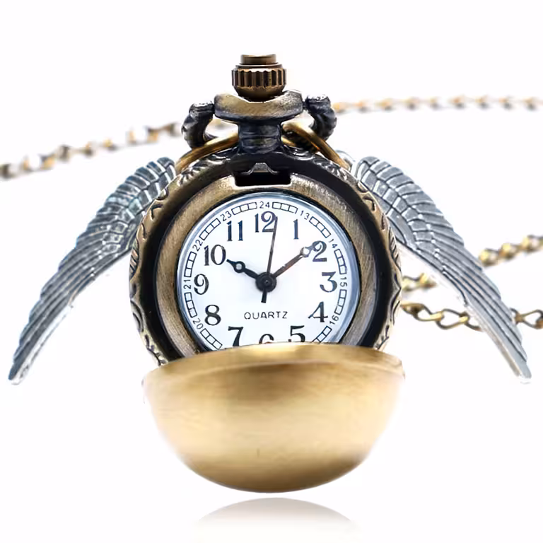 Orologio da tasca con catenina – Harry Potter Golden Snitch Quidditch (al quarzo)