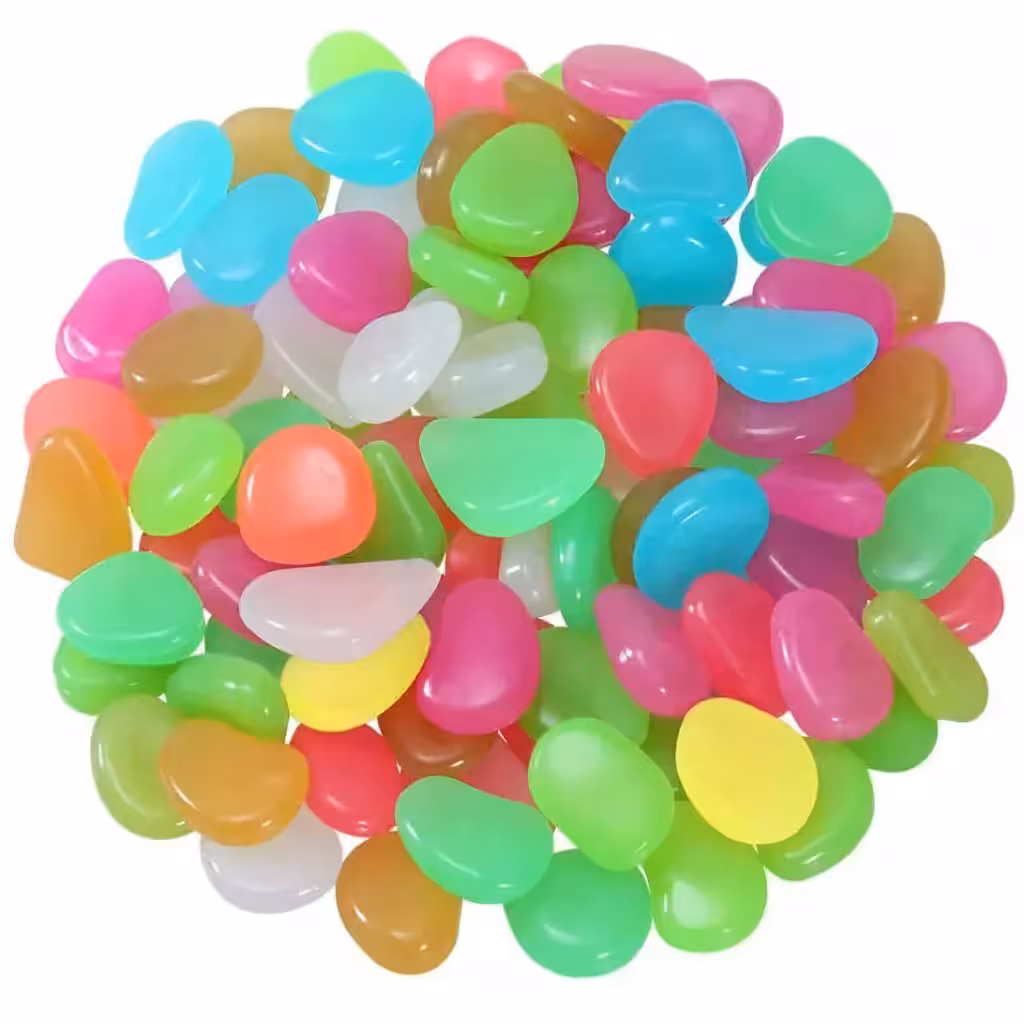 Pietre fosforescenti decorative per giardino, acquario e ambienti – sassolini luminosi fosforescenti