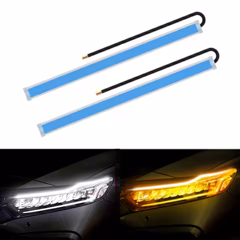 Luci diurne DRL a striscia LED con freccia dinamica – set 2 strisce flessibili 60cm, resistenti IP65