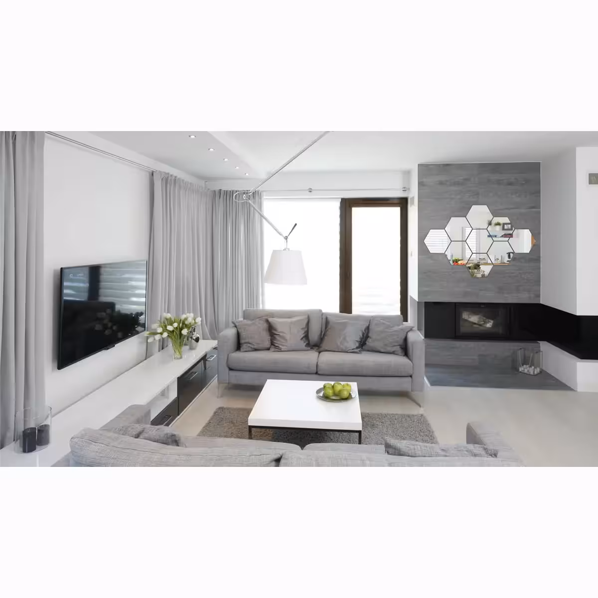 Set specchi esagonali moderni con effetto decorativo spettacolare