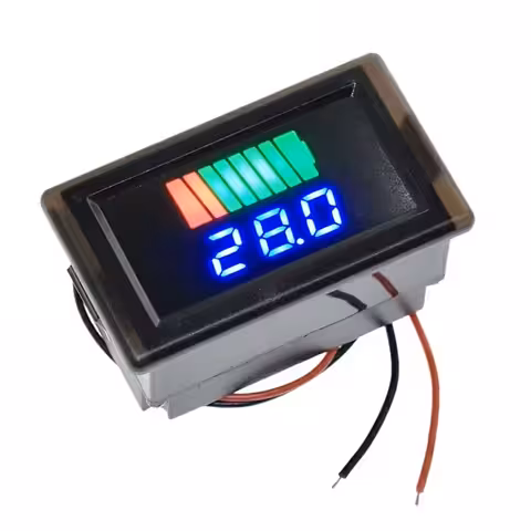 Indicatore stato batteria 12V 24V 48V 60V 72V – voltmetro LED per auto, moto, bici, monopattino