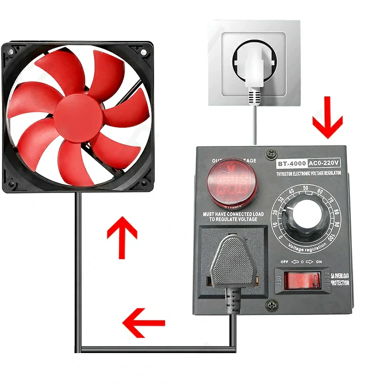 Presa con regolazione elettronica tensione e voltmetro per controllo preciso apparecchi
