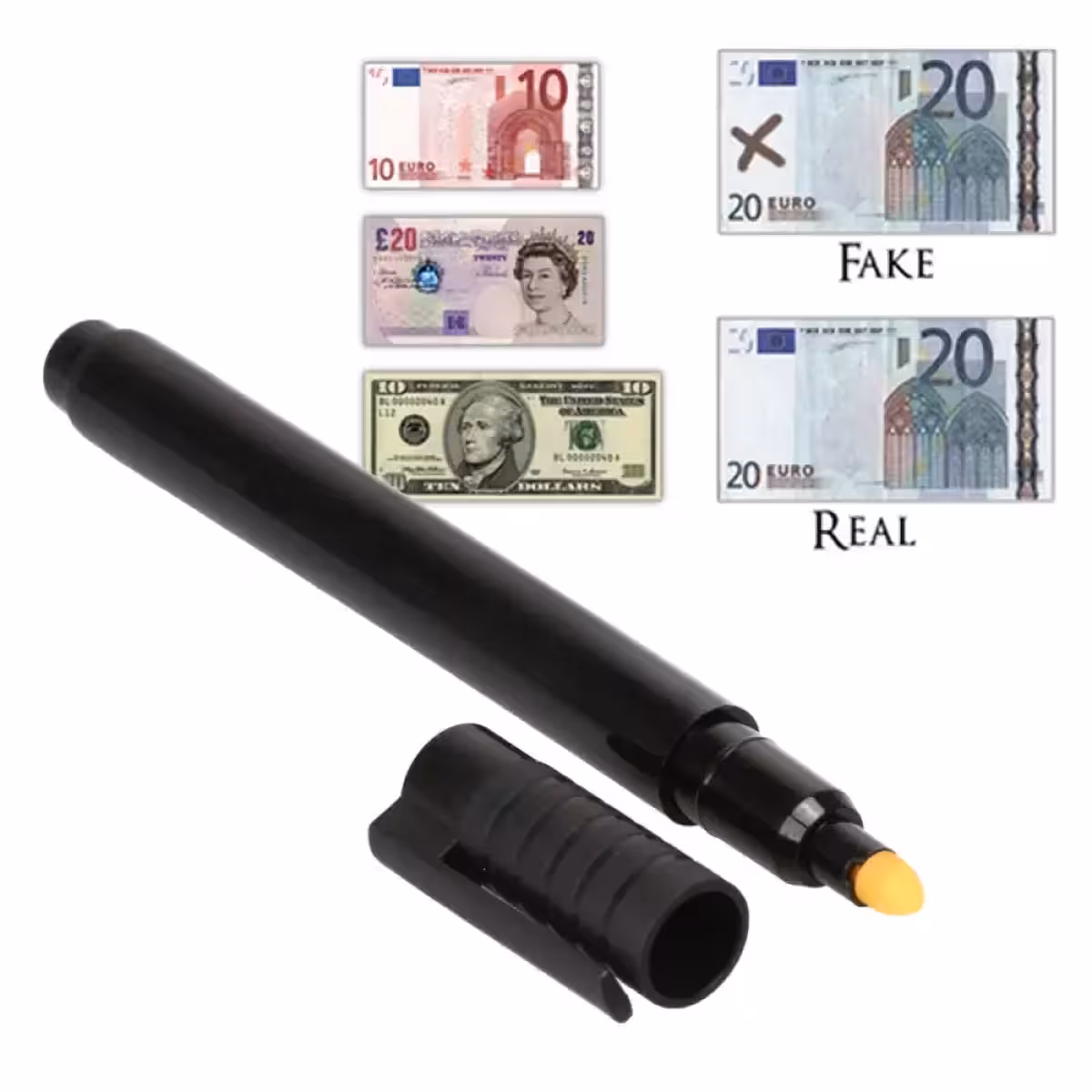 Verificatore tipo marker per banconote, funziona senza luce UV