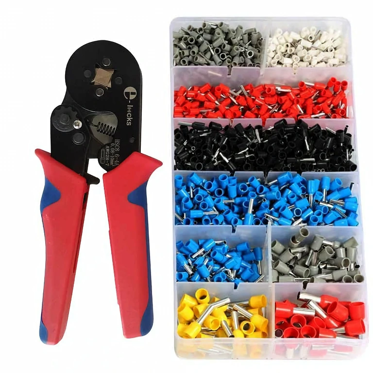 Pinza autoregolabile per terminali tubolari Pinza autoregolabile con meccanismo a cricchetto per crimpatura ferrule