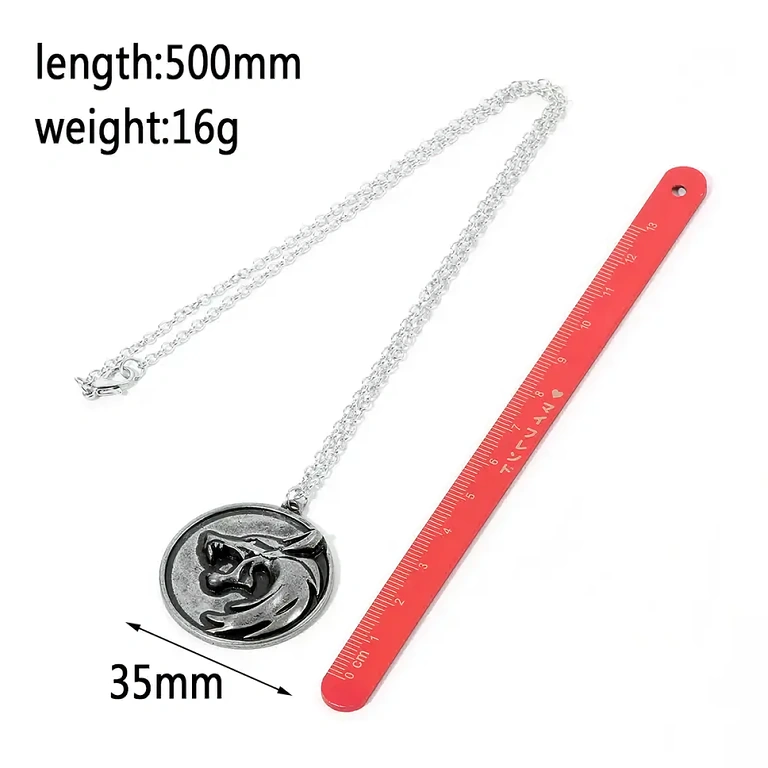 Set regalo a tema Witcher, pendenti testa di lupo, qualità superiore